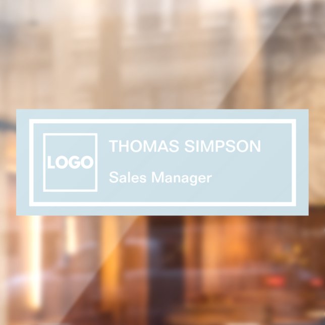 Autocollant Pour Fenêtre Dusty Blue Corporate Logo Personnel de l'entrepris (Feuille 2)