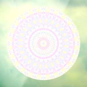 Autocollant Pour Fenêtre Éclectique Intriqué Bohème Coloré Pastel Mandala