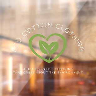 Autocollant Pour Fenêtre Eco deux coeur feuille logo de l'entreprise vêteme