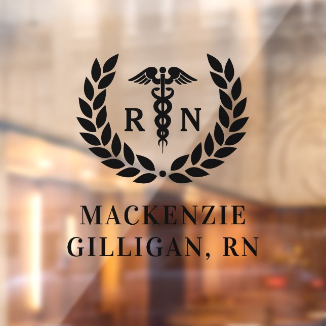 Autocollant Pour Fenêtre École de soins infirmiers de la RN personnalisée É (Feuille 2)