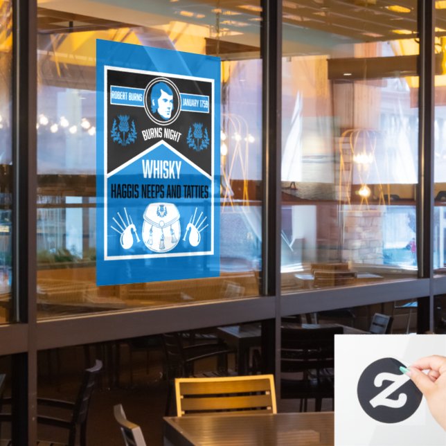 Autocollant Pour Fenêtre Ecosse Burns Night (Fenêtre du restaurant)