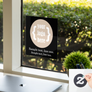 Autocollant Pour Fenêtre Écran noir blanc du logo de l'entreprise avec Tagl
