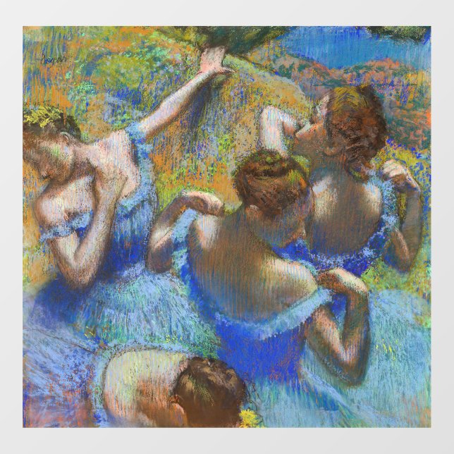 Autocollant Pour Fenêtre Edgar Degas - Danseurs Bleus (Feuille)