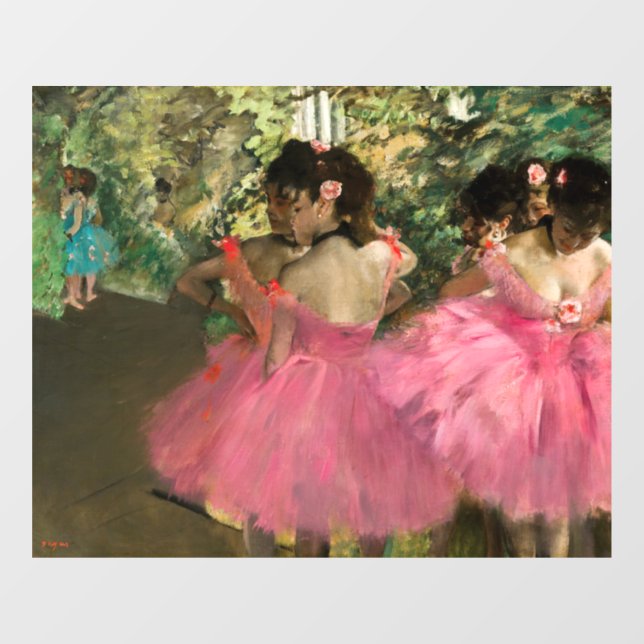 Autocollant Pour Fenêtre Edgar Degas - Danseurs en rose (Feuille)