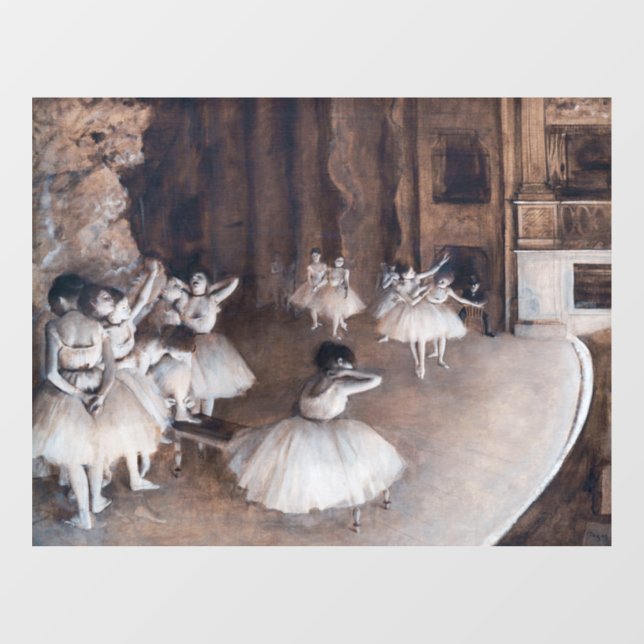 Autocollant Pour Fenêtre Edgar Degas - Répétition de ballet sur scène (Feuille)