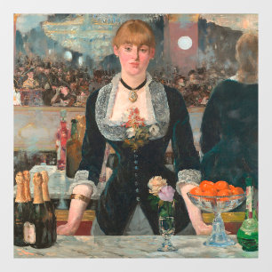 Autocollant Pour Fenêtre Édouard Manet Un bar aux Folies-Bergère