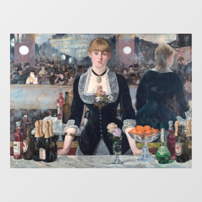 Autocollant Pour Fenêtre Edouard Manet - Un bar aux Folies-Bergere (Feuille)