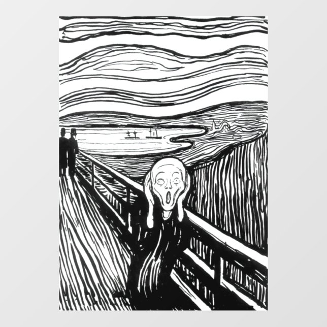 Autocollant Pour Fenêtre Edvard Munch - La lithographie de cri (Feuille)