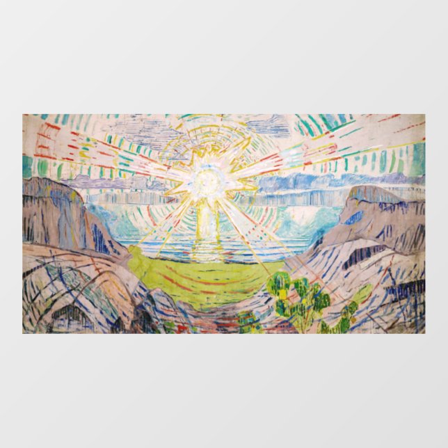 Autocollant Pour Fenêtre Edvard Munch - Le Soleil 1910 (Feuille)