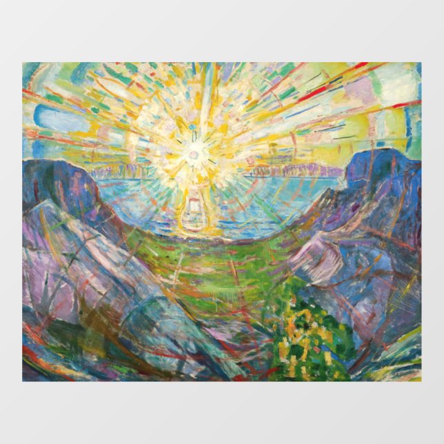 Autocollant Pour Fenêtre Edvard Munch - Le Soleil 1916 (Feuille)