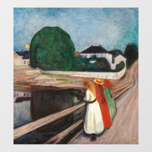 Autocollant Pour Fenêtre Edvard Munch - Les filles sur le pont