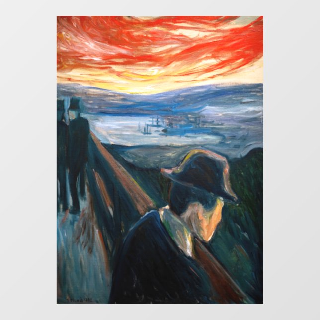 Autocollant Pour Fenêtre Edvard Munch - Maladie d'humeur au coucher du sole (Feuille)