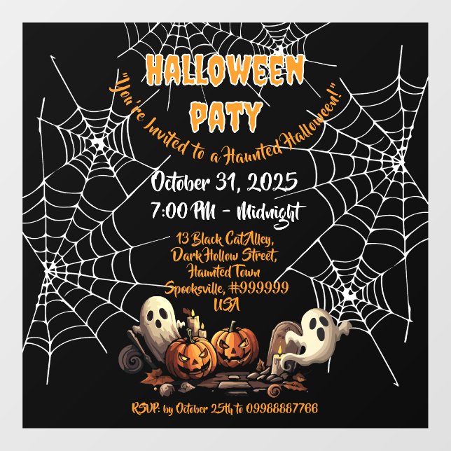 Autocollant Pour Fenêtre 🎃 Éffrayant Haunted House Cling 👻 🕷️ (Feuille)