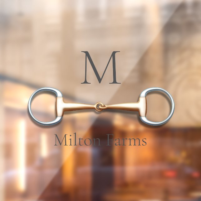 Autocollant Pour Fenêtre Eggbutt Snaffle Bit Monogrammed Equestrimed Fenêtr (Feuille 2)