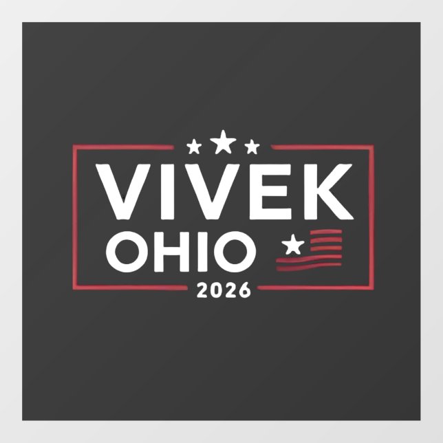 Autocollant Pour Fenêtre Elect Vivek Ramaswamy pour Gouverneur de l'Ohio 20 (Feuille)