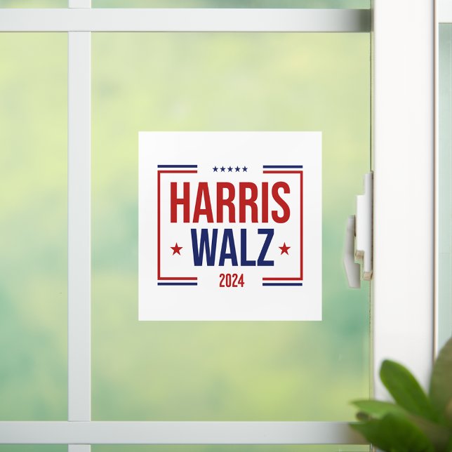 Autocollant Pour Fenêtre Élection de la campagne Harris Walz (Harris Walz Campaign Election Window Cling)