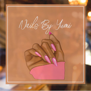 Autocollant Pour Fenêtre Élégant artiste de ongles afro-américain Manicuris