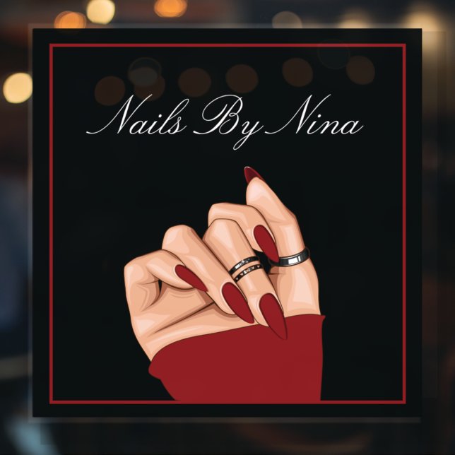 Autocollant Pour Fenêtre Élégant Artiste Ongulaire Salon de Beauté Promotio (Créateur téléchargé)