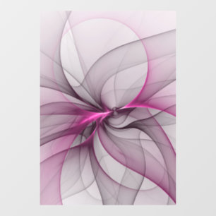 Autocollant Pour Fenêtre Élégant Chaos Moderne Art Fractal Abstrait Rose
