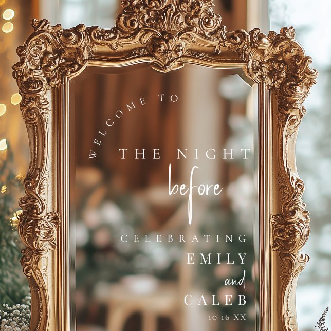 Autocollant Pour Fenêtre Elegant Chic Rehearsal Dinner Mirror Welcome Sign  (Créateur téléchargé)