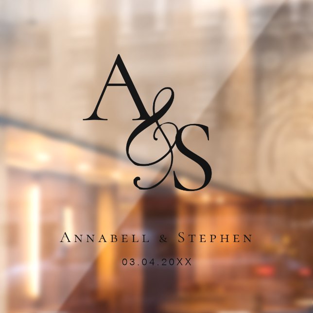 Autocollant Pour Fenêtre Élégant, Classique, Monogramme, Mariage (Feuille 2)