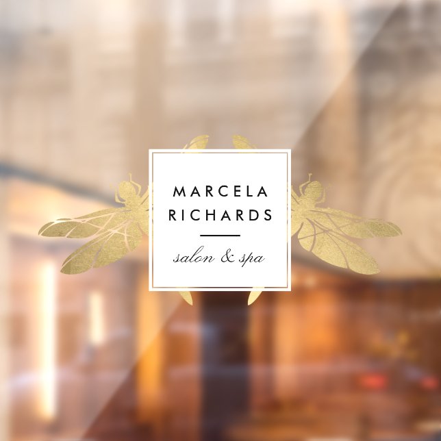 Autocollant Pour Fenêtre Elegant Duo de Libellule en Or Faux Salon Boutique (Feuille 2)