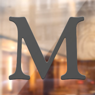Autocollant Pour Fenêtre Élégant Flottant gris foncé Personnalisé Monogramm