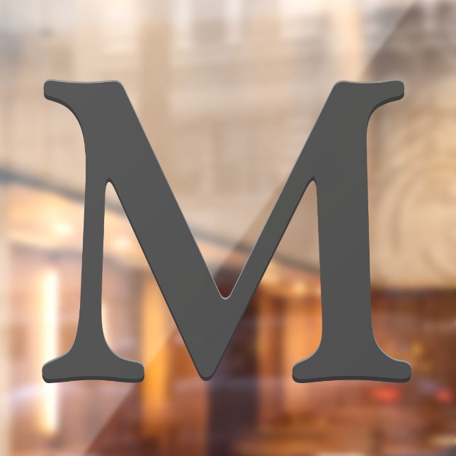 Autocollant Pour Fenêtre Élégant Flottant gris foncé Personnalisé Monogramm (Feuille 2)