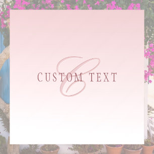 Autocollant Pour Fenêtre Élégant lettrage et monogramme   Rose Ombre