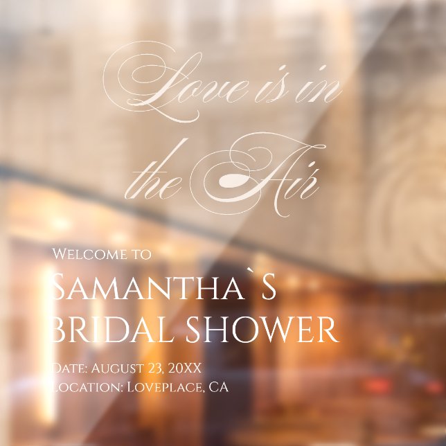 Autocollant Pour Fenêtre Elegant Love is in the Air Bridal Shower (Feuille 2)