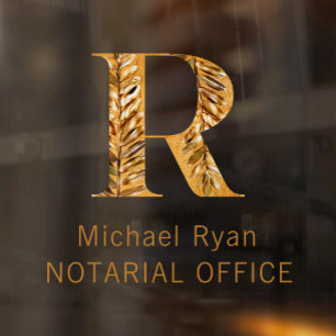 Autocollant Pour Fenêtre Élégant Monogramme personnalisé blanc et or