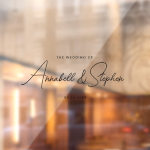 Autocollant Pour Fenêtre Élégant, Police d'écriture manuscrite, Mariage