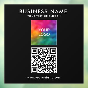 Autocollant Pour Fenêtre Élégant QR Code Société Logo Carré texte