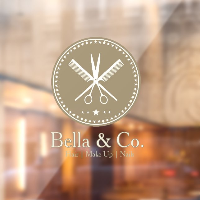 Autocollant Pour Fenêtre Élégant salon professionnel intemporel pour cheveu (Feuille 2)