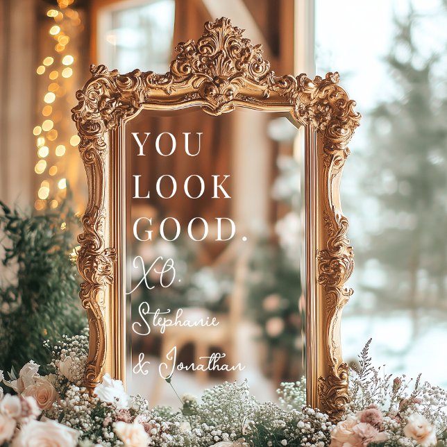 Autocollant Pour Fenêtre Elegant Selfie Mirror Wedding Welcome Sign Decal (Créateur téléchargé)