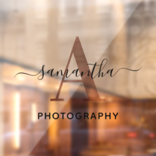 Autocollant Pour Fenêtre Élégant Signature Rose Gold A Monogram Logo