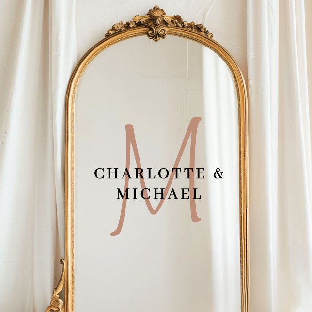 Autocollant Pour Fenêtre Élégant, simple, mariage, noms monogrammes (Elegant, simpel, custom, wedding, monogram names window cling)