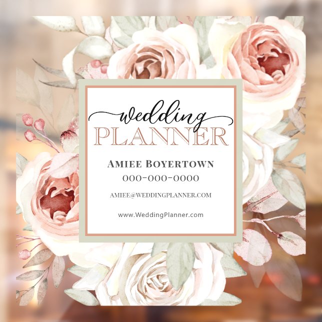 Autocollant Pour Fenêtre Élégant Wedding planner rose de la fenêtre (Feuille 2)
