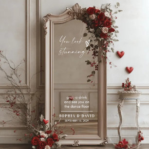 Autocollant Pour Fenêtre Élégante Affiche de bienvenue de mariage Selfie Mi