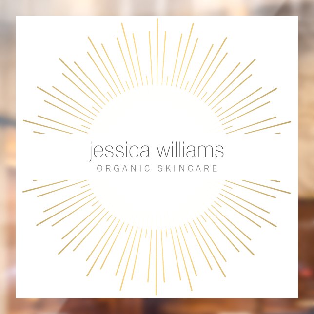 Autocollant Pour Fenêtre Élégante Beauté Soleil Doré (Feuille 2)