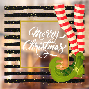 Autocollant Pour Fenêtre Elf Legs Joyeux Noël