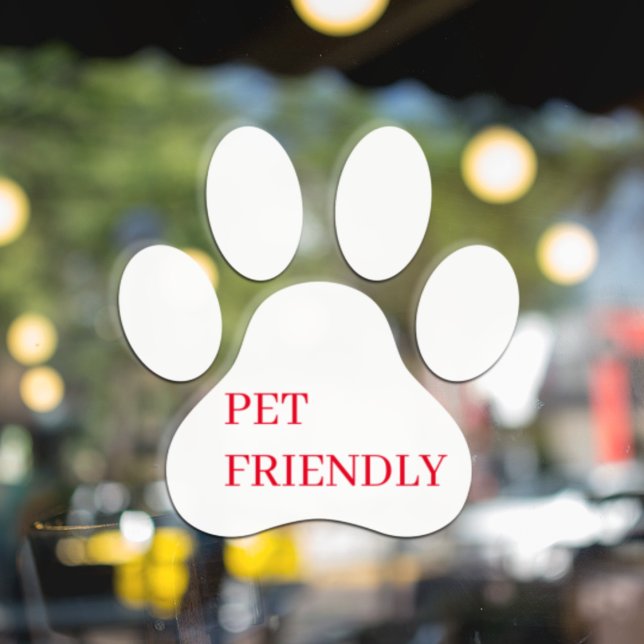 Autocollant Pour Fenêtre Empreinte de patte moderne "Pet Friendly" (Créateur téléchargé)