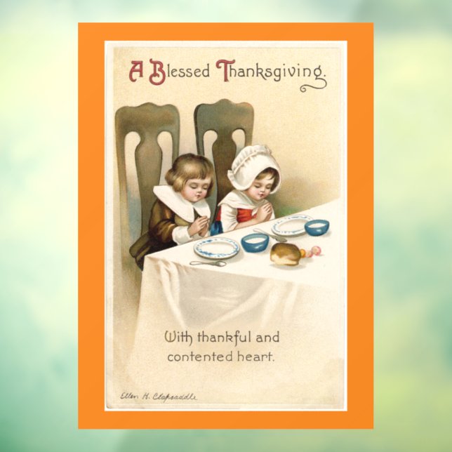 Autocollant Pour Fenêtre Enfants pèlerins priant fenêtre clouer (Feuille 3)