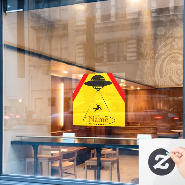 Autocollant Pour Fenêtre Enlèvement d'Alien UFO Thunder_Cove (Fenêtre de café)