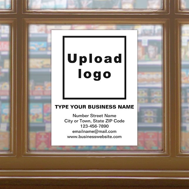 Autocollant Pour Fenêtre Enseigne commerciale sur adhésif pour vitres blanc (Build brand name awareness. Your business brand on white window cling.)