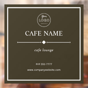Autocollant Pour Fenêtre Enseigne de Café Restaurant Minimaliste Logo Marro