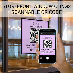 Autocollant Pour Fenêtre Enseigne de magasin Code QR scannable   Scanner, C