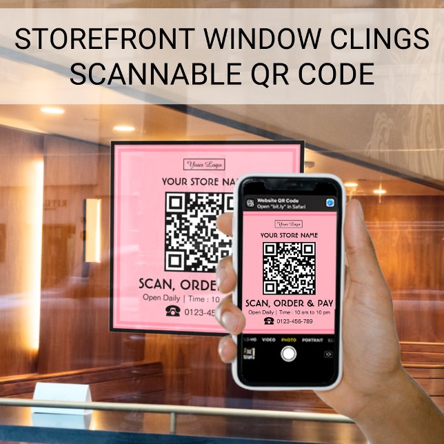 Autocollant Pour Fenêtre Enseigne de magasin Code QR scannable | Scannez, c (Créateur téléchargé)