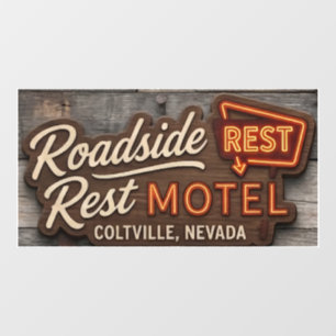 Autocollant Pour Fenêtre Enseigne de motel rétro au Nevada inspirée de l'ar