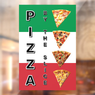 Autocollant Pour Fenêtre Enseigne de pizzeria Pizza à la tranche Drapeau it